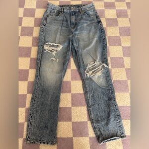 American Eagle Outfitters Distressed Curvy Mom Denim Jeans